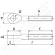 Oeillet fileté externe droit - M8 - Longueur 47mm