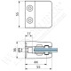 Pince à verre en zamak pour plat - Dimension 55x55 (épaisseur verre 44/2)
