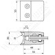 Pince à verre en inox pour tube de diamètre 42,4 - Dimension 55x55 (épaisseur verre 44/2)