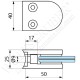 Pince à verre en inox pour tube de diamètre 33,7 - Dimension 50x40 (épaisseur verre 44/2)