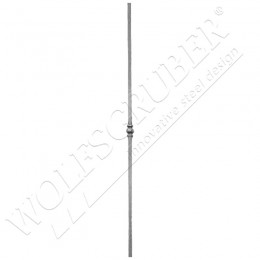 Barreau carré de 12mm, Longueur 1000mm - 1 noeud