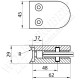 Pince à verre en inox pour tube de diamètre 48,3 - Dimension 62x45 (epaisseur verre 44/2)