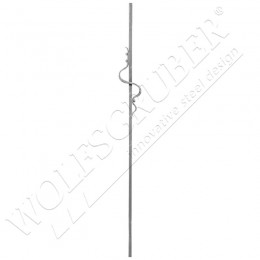 Barreau carré en fer forgé de 12mm avec ornement