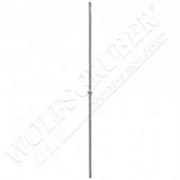 Barreau carré de 12mm en fer forgé, Longueur 1000mm - 1 noeud