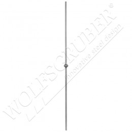 Barreau carré de 12mm, Longueur 1000mm - 1 noeud