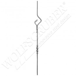 Barreau de diamètre 12mm, Longueur 1000mm avec ornement - 1 noeud