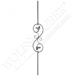 Barreau martelé carré 14mm, Longueur 1000mm - ornement