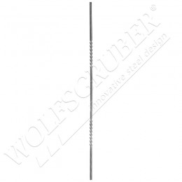 Barreau carré de 12mm, Longueur 1000mm - 2 torsades