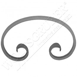 Volute en forme de C en fer forgé - Dimension 60x100 et épaisseur 12,5mm