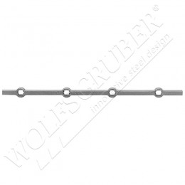 Traverse à trous en fer forgé - Carré de 12