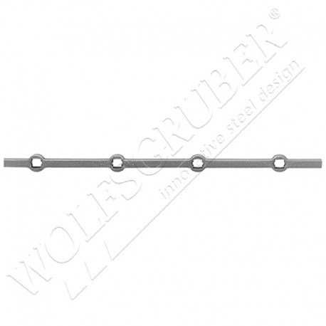 Traverse à trous en fer forgé - Carré de 12