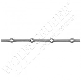 Traverse à trous en fer forgé - Losange de 14