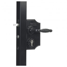 Serrure type fer forgé coffre 90 noir profil 40/50 - Portail battant