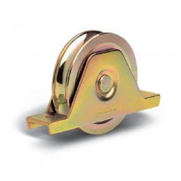 Roue 2 roulements avec support plié interne diamètre 80 - Gorge O