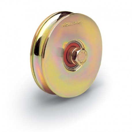 Roue 1 roulement avec boulon traversant Ø100 - Gorge O de 21mm