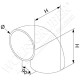 Coude à 90° à souder - Hauteur 38