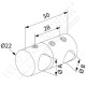 Double support de lisse traversant - Diamètre 14,5